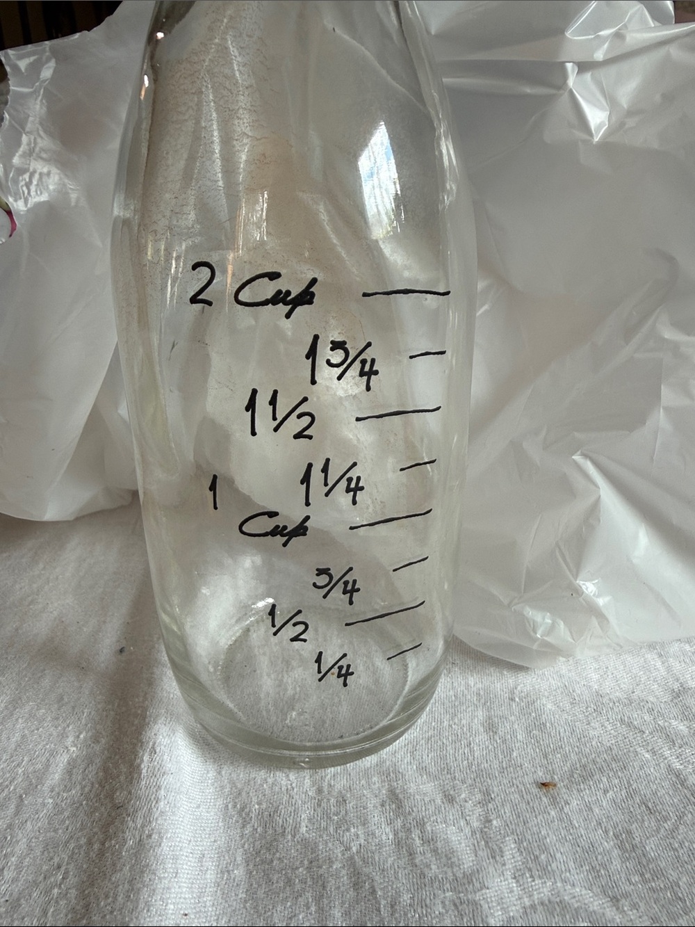 Glass Measuring Bottle with Black Markings